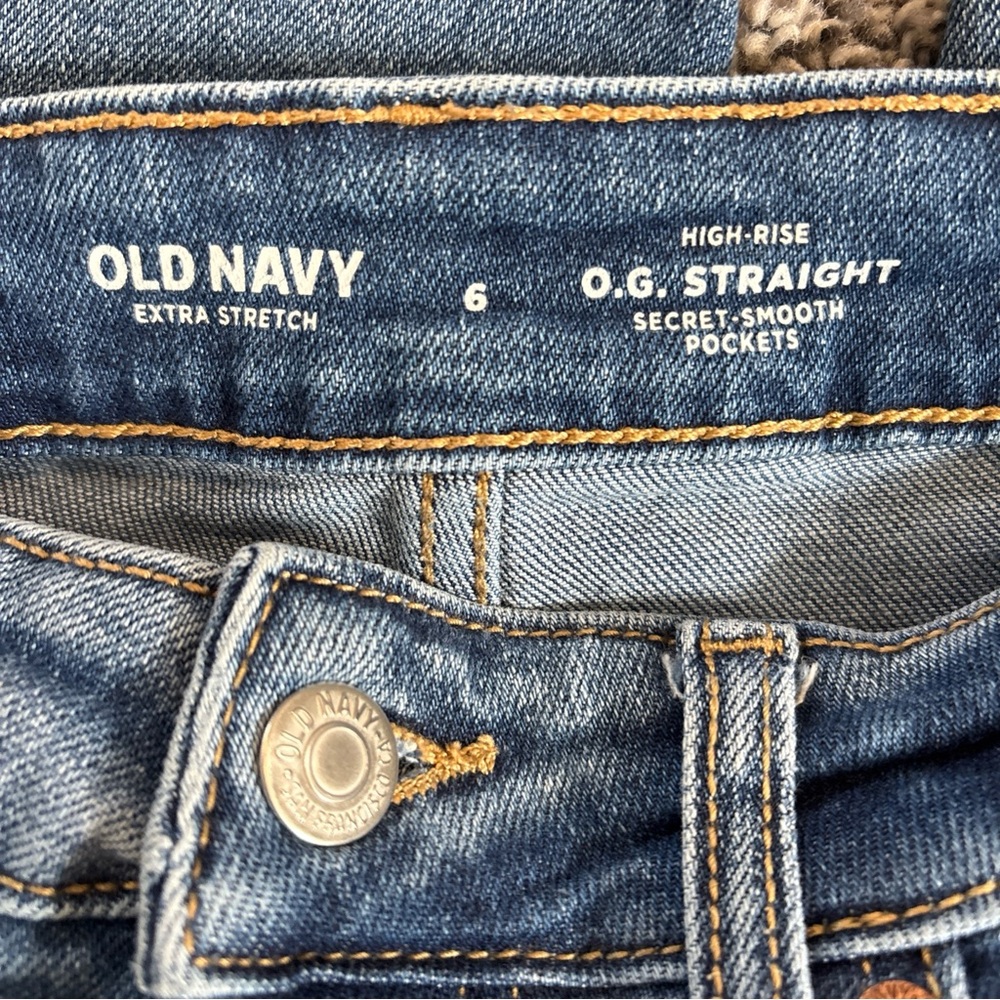 Set Of 2 Old Navy O.G. Straight High Rise Jeans Secret Smooth Pockets Size 6 - Picture 6 of 8
